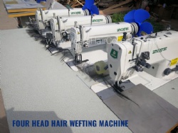 FOUR HEAD HAIR WEFTING MACHINE